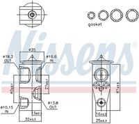 NISSENS 999433 - Válvula de expansión, aire acondicionado