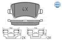 MEYLE 025 244 9618 - Juego de pastillas de freno