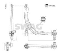 SWAG 33 11 0489 - Barra oscilante, suspensión de ruedas