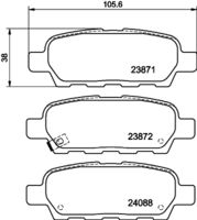 HELLA 8DB 355 010-241 - Juego de pastillas de freno