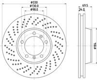 HELLA 8DD 355 128-561 - Disco de freno