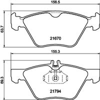 HELLA 8DB 355 007-861 - Juego de pastillas de freno