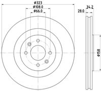 HELLA 8DD 355 120-401 - Disco de freno