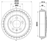 HELLA 8DT 355 303-441 - Tambor de freno