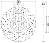 HELLA 8DD 355 134-711 - Disco de freno
