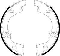 HELLA 8DA355050811 - Juego de zapatas de frenos, freno de estacionamiento