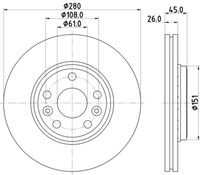 HELLA 8DD 355 119-691 - Disco de freno