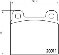 HELLA 8DB 355 007-011 - Juego de pastillas de freno