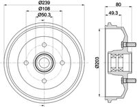 HELLA 8DT 355 302-891 - Tambor de freno