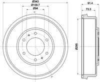 HELLA 8DT 355 301-821 - Tambor de freno