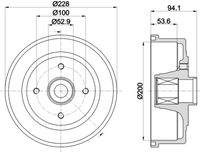 HELLA 8DT 355 302-731 - Tambor de freno