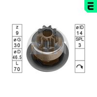 ERA ZN0713 - Engranaje de rueda libre, arrancador