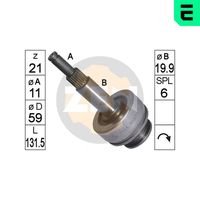 ERA ZN1805 - Engranaje de rueda libre, arrancador