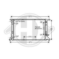 DIEDERICHS DCM1492 - Radiador, refrigeración del motor - DIEDERICHS Climate