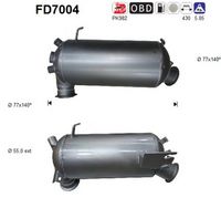 AS FD7004 - Filtro hollín/partículas, sistema escape
