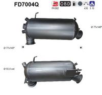 AS FD7004Q - Filtro hollín/partículas, sistema escape