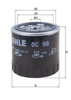 MAHLE OC98 - Filtro de aceite