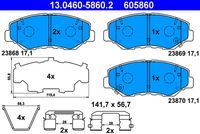 ATE 13.0460-5860.2 - Juego de pastillas de freno