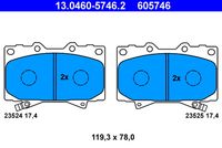 ATE 13.0460-5746.2 - Juego de pastillas de freno