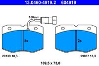 ATE 13.0460-4919.2 - Juego de pastillas de freno