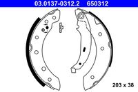 ATE 650312 - Juego de zapatas de frenos