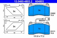 ATE 13.0460-4803.2 - Juego de pastillas de freno
