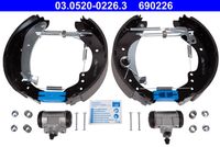 ATE 690226 - Juego de zapatas de frenos - TopKit original ATE