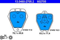 ATE 13.0460-2705.2 - Juego de pastillas de freno