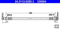 ATE 330604 - Tubo flexible de frenos
