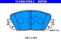 ATE 13.0460-5768.2 - Juego de pastillas de freno