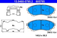 ATE 13.0460-5795.2 - Juego de pastillas de freno