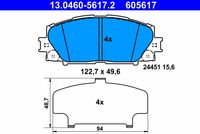 ATE 13.0460-5617.2 - Juego de pastillas de freno