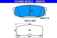 ATE 13.0460-5619.2 - Juego de pastillas de freno