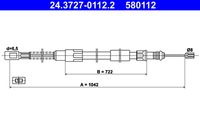 ATE 580112 - Cable de accionamiento, freno de estacionamiento