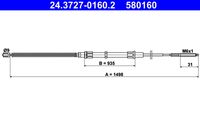ATE 580160 - Cable de accionamiento, freno de estacionamiento