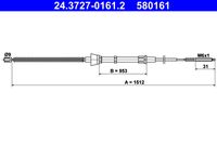 ATE 580161 - Cable de accionamiento, freno de estacionamiento