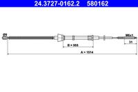 ATE 580162 - Cable de accionamiento, freno de estacionamiento