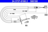 ATE 580180 - Cable de accionamiento, freno de estacionamiento