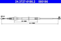 ATE 580186 - Cable de accionamiento, freno de estacionamiento