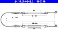 ATE 580348 - Cable de accionamiento, freno de estacionamiento