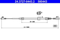 ATE 580443 - Cable de accionamiento, freno de estacionamiento