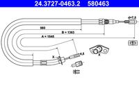 ATE 580463 - Cable de accionamiento, freno de estacionamiento