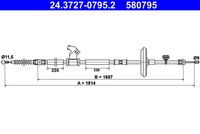 ATE 580795 - Cable de accionamiento, freno de estacionamiento