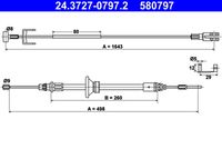 ATE 580797 - Cable de accionamiento, freno de estacionamiento