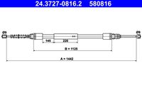 ATE 580816 - Cable de accionamiento, freno de estacionamiento