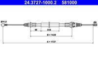 ATE 581000 - Cable de accionamiento, freno de estacionamiento