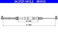 ATE 581012 - Cable de accionamiento, freno de estacionamiento