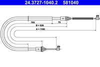 ATE 581040 - Cable de accionamiento, freno de estacionamiento