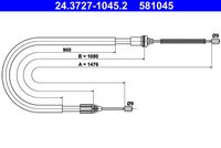 ATE 581045 - Cable de accionamiento, freno de estacionamiento