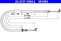 ATE 581084 - Cable de accionamiento, freno de estacionamiento